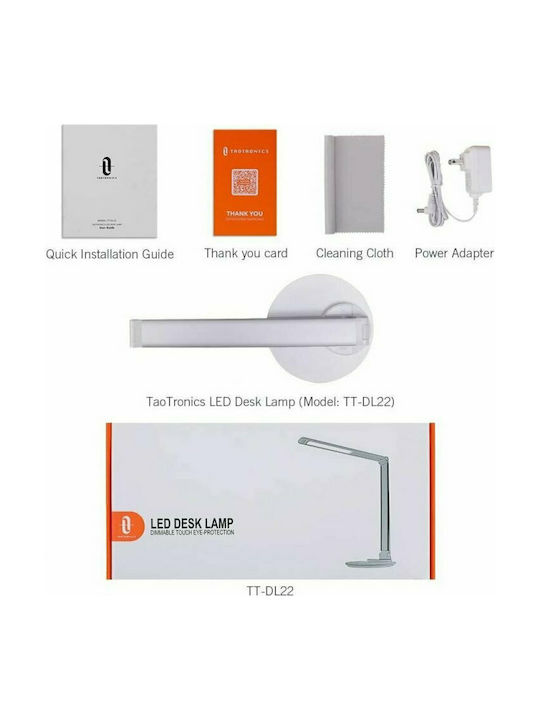 TaoTronics TT-DL22 LED Folding Office Lamp in Silver Colour