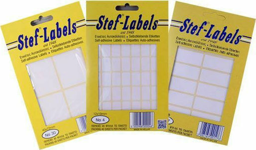 Stef Labels Small Adhesive Labels in White Color 50x72mm