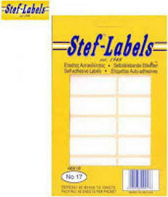 Stef Labels 640Stück Klebeetiketten in Weiß Farbe 48x18mm