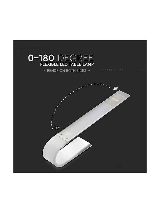 V-TAC VT-1037 Επαναφορτιζόμενο LED Φωτιστικό Γραφείου Αναδιπλούμενο σε Λευκό Χρώμα