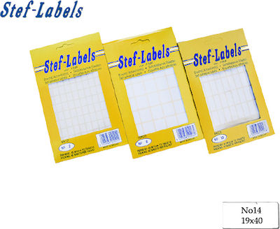 Stef Labels Rectangular Small Adhesive White Label 19x40mm 800pcs