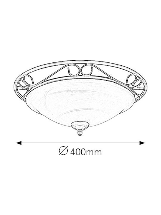 Rabalux Athen Klassisch Glas Deckenleuchte mit Fassung E27 38Stück Schwarz