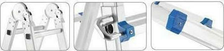 Inox Kiss Multipurpose Ladder 4x3 with Maximum Height 2.86m