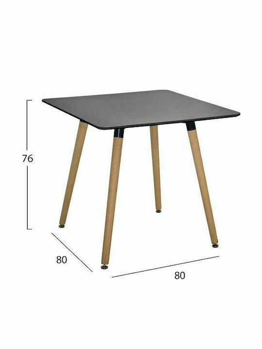 Τραπέζι Κουζίνας Minimal με 4 Καρέκλες 80x80εκ.