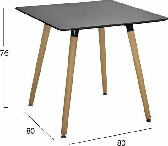 Τραπέζι Κουζίνας Minimal με 4 Καρέκλες 80x80εκ.