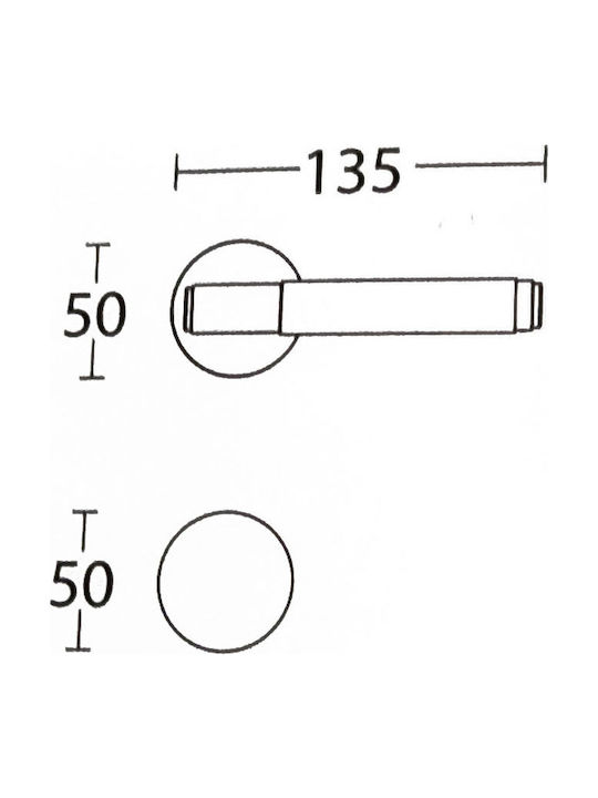 Convex Lever Front Door with Rosette Right 1725 White