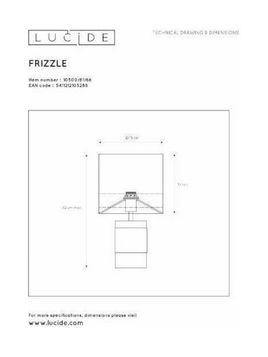 Lucide Lightning Extravaganza Frizzle Metal Table Lamp for Socket E14 with Pink Shade and Base