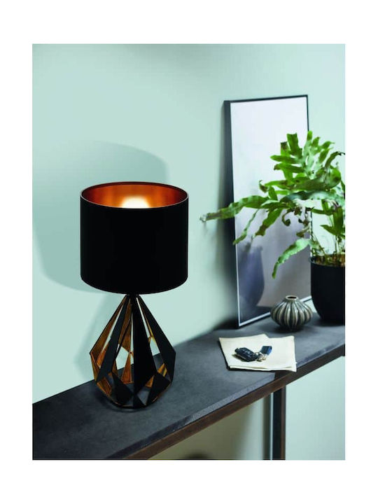 Eglo Carlton Metall Tischlampe für Fassung E27 mit Weiß Schirm und Basis
