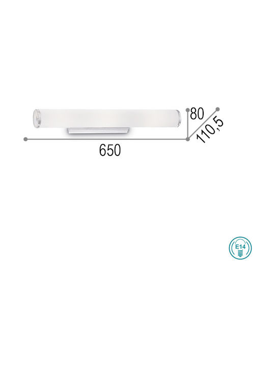 Ideal Lux Camerino AP4 Modern Lamp Wall with Socket E14 White 65x11.5x8cm