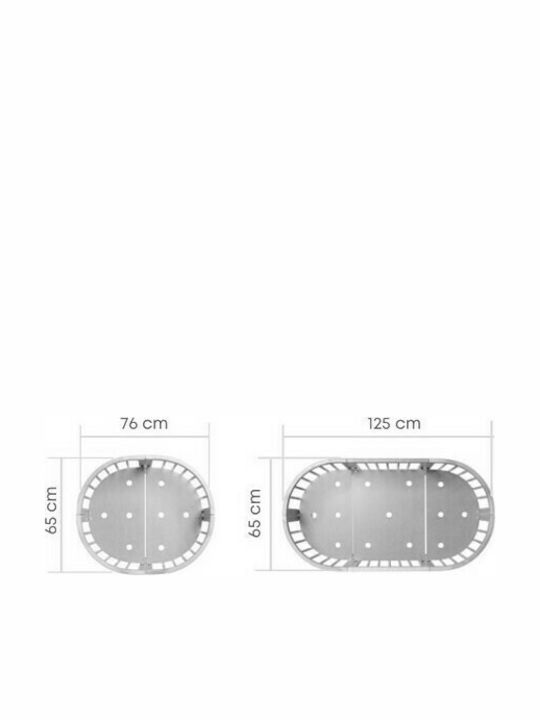 IngVart Κούνια Πολυμορφική Smart Oval Grey για Στρώμα 60x125cm