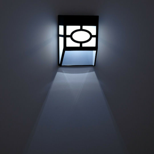 GloboStar Set of 4 Wall Solar Lights Lanterns 1W 100lm Cold White 6000K with Photocell IP65