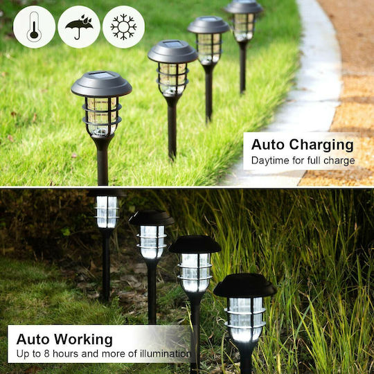 GloboStar Set of 6 Stake Solar Lights Lanterns 1W 100lm Cold White 6000K with Photocell IP65