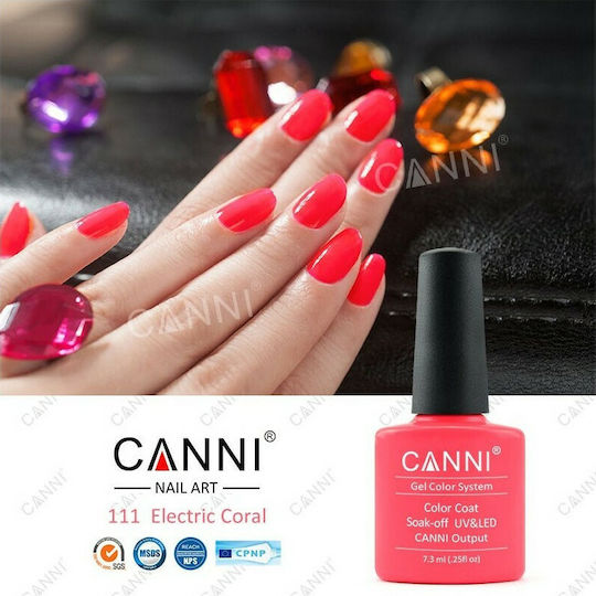 Canni Classic Ημιμόνιμο Βερνίκι Νυχιών 111 Electric Coral 7.3ml