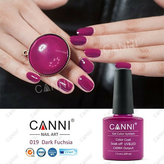 Canni Classic Ημιμόνιμο Βερνίκι Νυχιών 019 Dark Fuschia 7.3ml