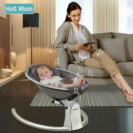Hot Mom Ηλεκτρικό Relax Μωρού BB200 με Μουσική Γκρι για Παιδί έως 9kg