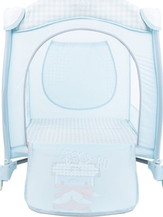 Kikka Boo Dolce Sonno Plus Laufstall 2 Ebenen mit Wickeltisch & Matratze Hellblau 128.5x66.5cm