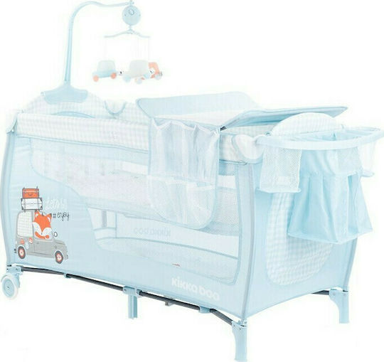Kikka Boo Dolce Sonno Plus Playpen 2 Levels with Changing Table & Mattress Light Blue 128.5x66.5cm