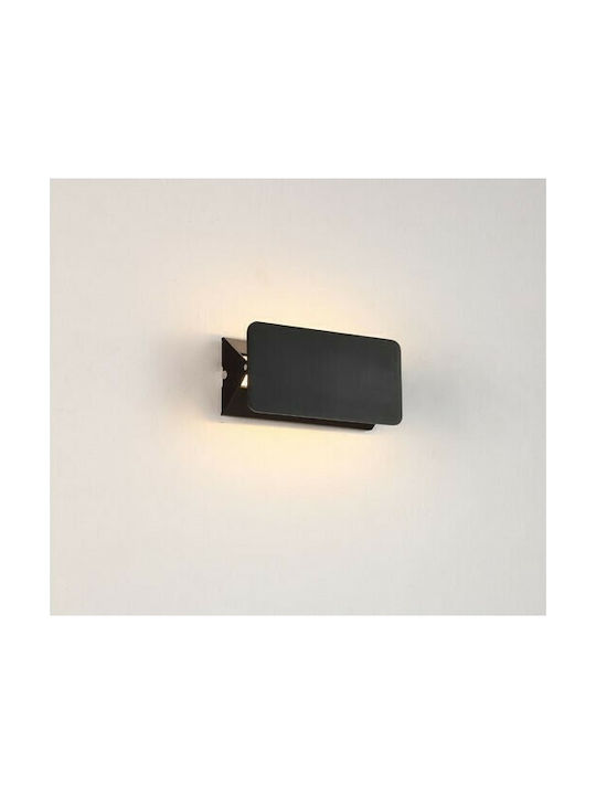 Aca Modern Lamp Wall with Integrated LED and Warm White Light Black 16x8x5.5cm