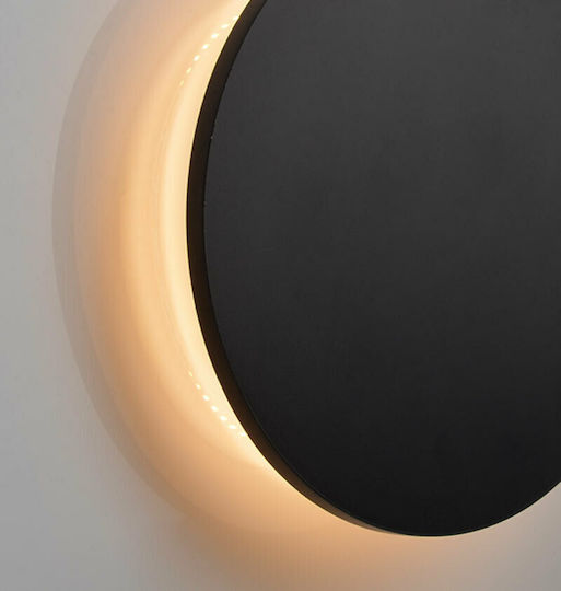 Aca Eclipse Modern Lamp Wall with Integrated LED and Warm White Light Black 30x3.6cm