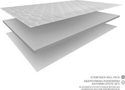 Eco Sleep Single Bed Memory Foam Mattress Topper Memory Χωρίς Καπιτονέ with Removable Cover 100x200x6cm