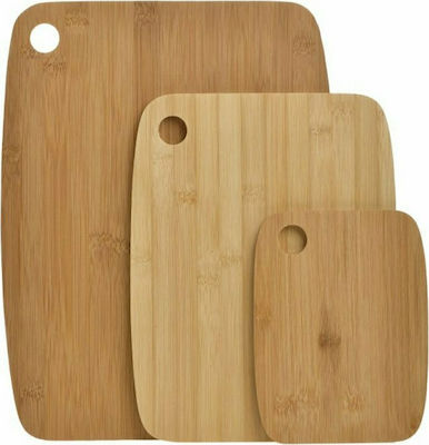 Click Rectangular Wooden Chopping Board Set Beige 3pcs