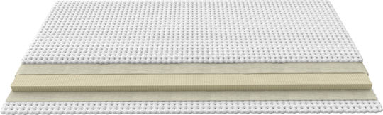Greco Strom Topper Latex Comfort Plus Semi-dublu Latex cu Husă Detașabilă & Benzi Elastice de Fixare 130x200x5buc