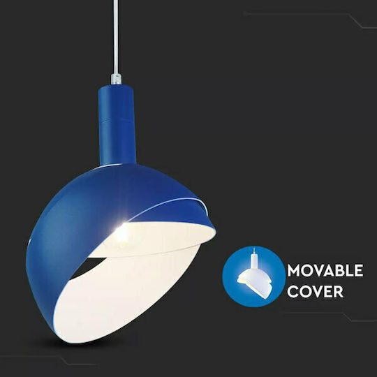 V-TAC Pendant Light Blue Bell with Socket E27 18cm