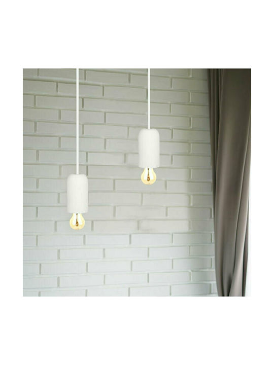 V-TAC Cement Pendant Light White with Socket E27 5x9.5x105cm