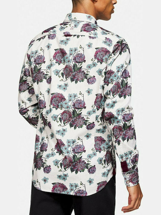 Colours & Sons Men's Shirt Long Sleeve Cotton Floral Multicolour