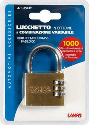 Lampa Padlock Λουκέτο Πέταλο Συνδυασμού 40mm