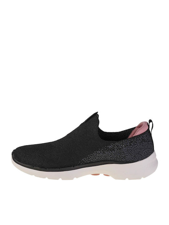 Skechers Go Walk 6 Γυναικεία Slip-On Μαύρα