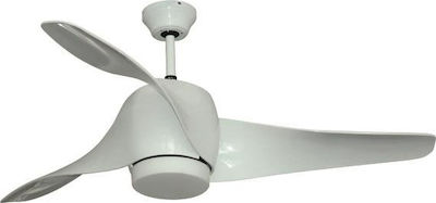 Eurolamp Ceiling Fan 132cm with Light and Remote Control White