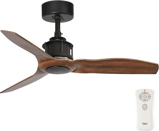Faro Barcelona Fan S Ceiling Fan 91cm Black/Walnut