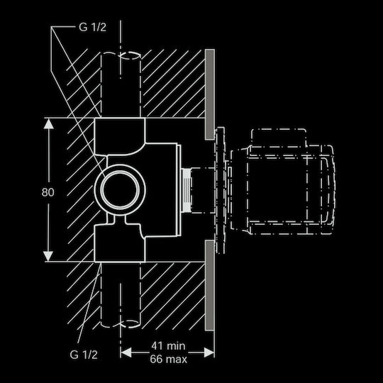 Ideal Standard Batteries Built-in Distributors Faucet Mechanism A2391NU