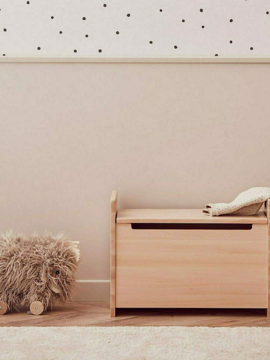 Kids Concept Παιδικό Σκαμπό με Αποθηκευτικό Χώρο από Ξύλο Saga Μπεζ 50.5x48x36.5cm