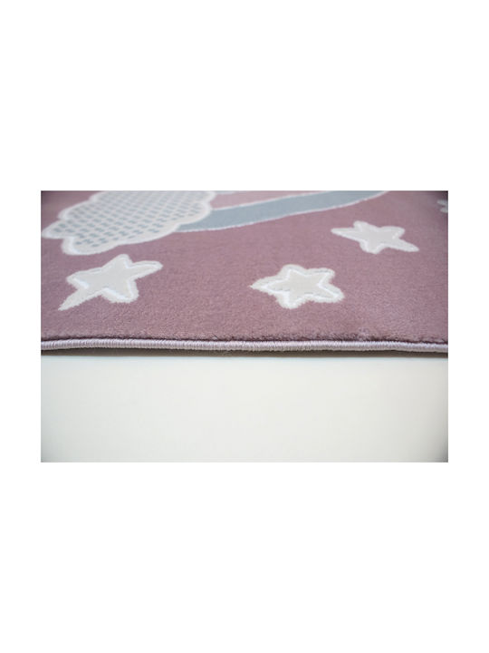 Tzikas Carpets 33076-055 Kinder Teppich Sterne Rosa 160x230cm Dicke 11mm