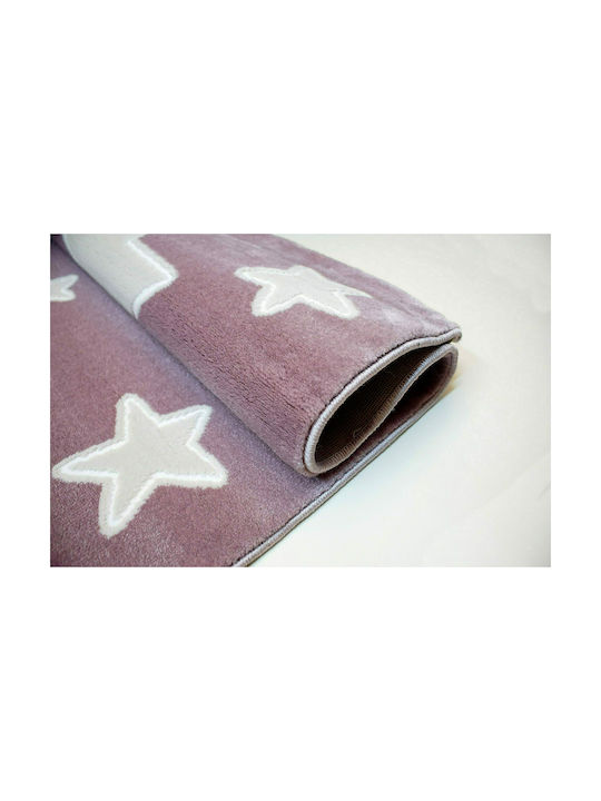 Tzikas Carpets 33076-055 Kinder Teppich Sterne Rosa 160x230cm Dicke 11mm