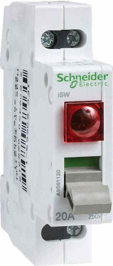Schneider Electric Acti9 ISW 1-Pole General Use Panel Push Button Switch 250V 20A 1P with Indicator Light