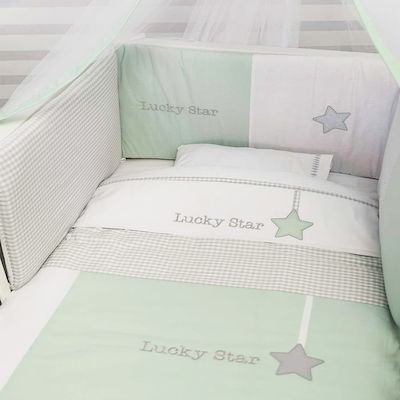 Baby Oliver Baby Crib Bedding Set Lucky Star Des. 304 3pcs Green