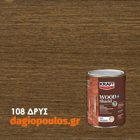 Kraft Wood Shield Βερνίκι Εμποτισμού Πολυουρεθάνης 108 Δρυς Σατινέ 750ml