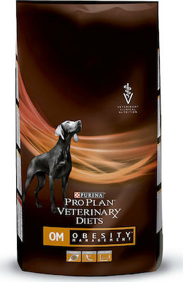 Purina Pro Plan Veterinary Diets OM Obesity Management 12kg Trockenfutter Diät für erwachsene Hunde mit Mais und Geflügel