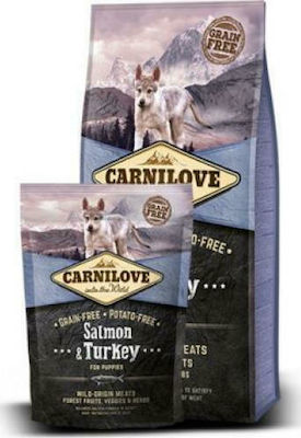 Carnilove Salmon & Turkey Puppy 1.5kg Dry Food Grain Free for Puppies with Turkey and Salmon