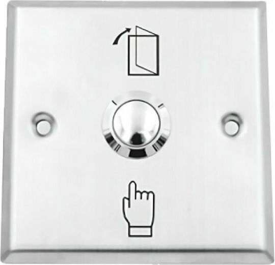 Secukey Complete Wall Push Exit Button with Frame 3A Silver SCK-CBUTTON2