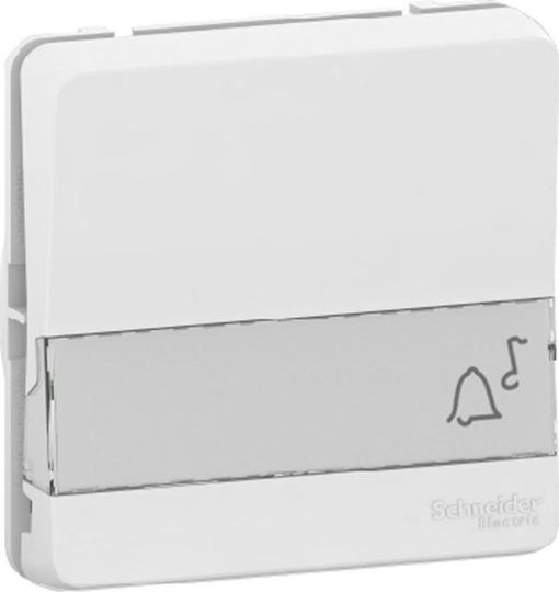 Schneider Electric Mureva Styl Front Plate Wall Push Bell Button without Frame με Θέση Επιγραφής IP55 White MUR39129