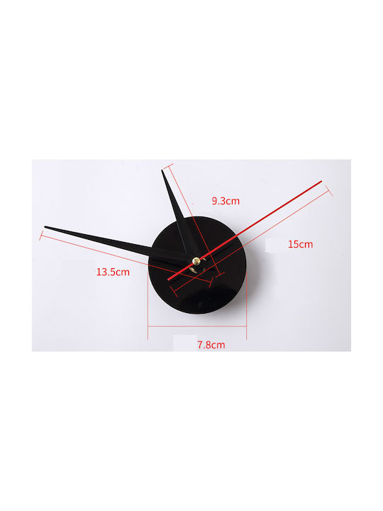 Silent Wall Clock Sticker Plastic Silver Ø70cm