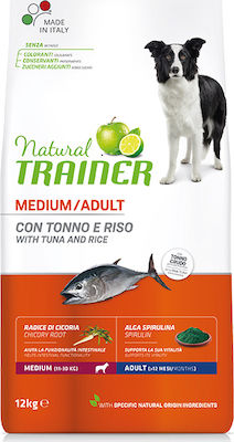 Natural Trainer Adult Medium 12kg Trockenfutter für erwachsene Hunde mittlerer Rassen mit Thunfisch und Reis