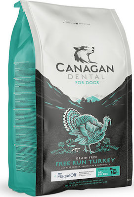 Canagan Free Range Turkey Dental 2kg Dry Food for Dogs Grain Free with Turkey, Chicken and Potatoes