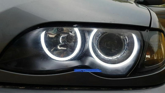 Кръг Ангелско Око за Фар на Автомобил 12V BMW E46 Бял Цвят