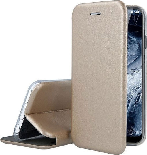 Senso Oval Stand Book Piele artificială Auriu (iPhone XS Max)