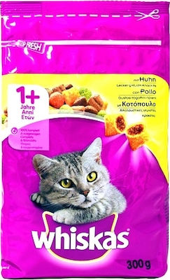 Whiskas 1+ Trockenfutter für erwachsene Katzen mit Huhn 0.3kg